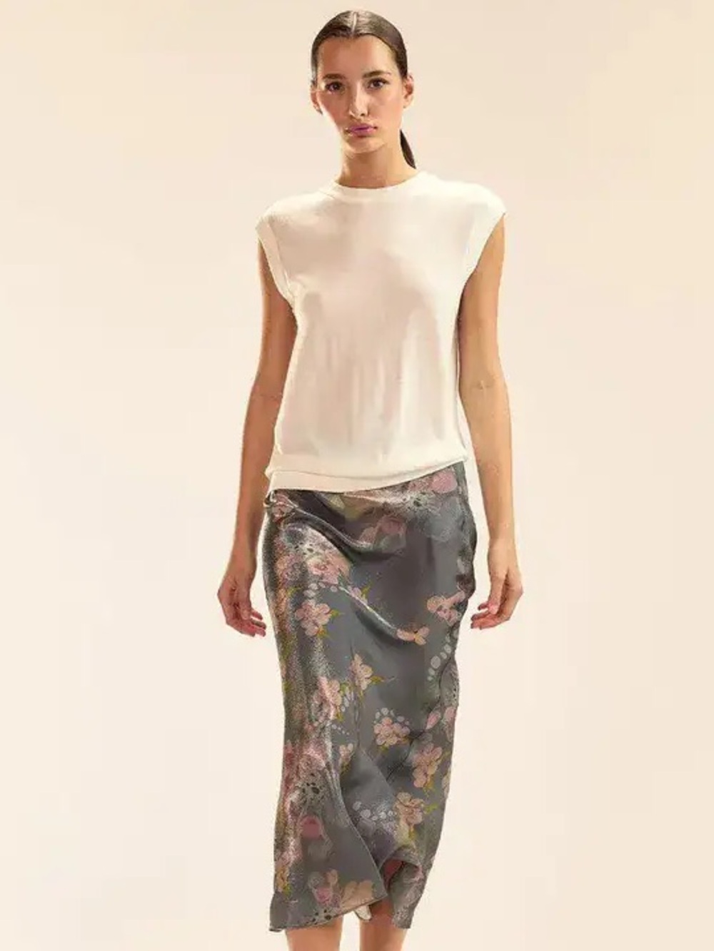 Cynthia Rowley Claude Silk Lamé Skirt